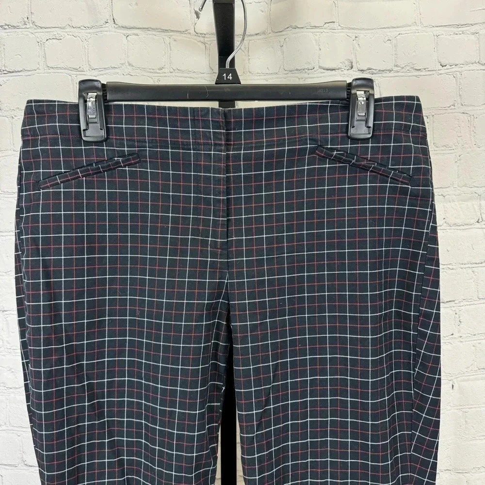J. Jill Navy, Red and White Plaid Pants Size 10 - Picture 2 of 7
